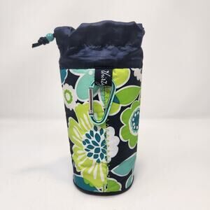 Thirty One Best Bud Floral Bring A Bottle Insulated Cooler Blue Green Flowers